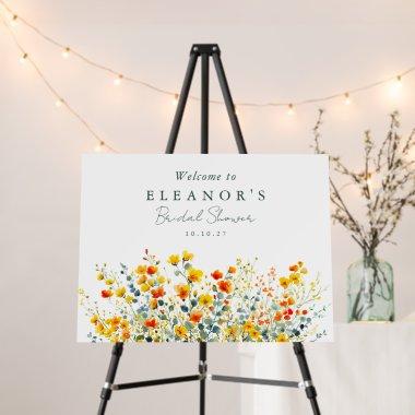 Yellow Orange Wildflowers  Welcome Foam Board