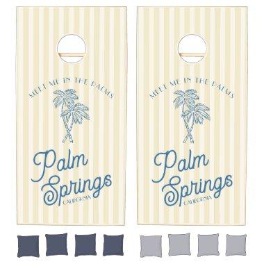 Yellow Palm Spring Pastel Beach Bachelorette Party Cornhole Set