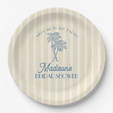 Yellow Palm Spring Pastel Beach  Paper Plates