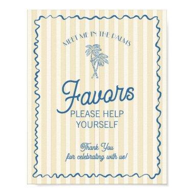 Yellow Palm Springs Pastel Beach Favors Poster