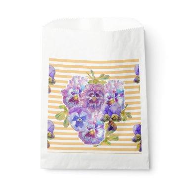 Yellow Pansy art Flowers floral Party Favor Bags