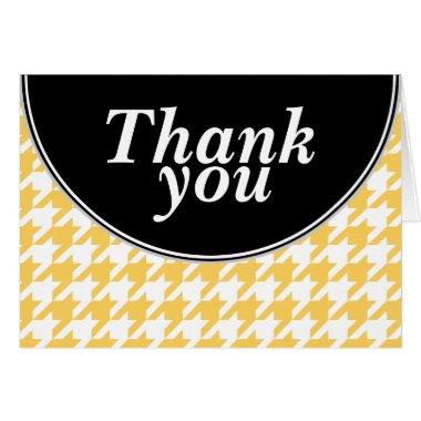 Yellow Personalized Houndstooth Thank You Invitations
