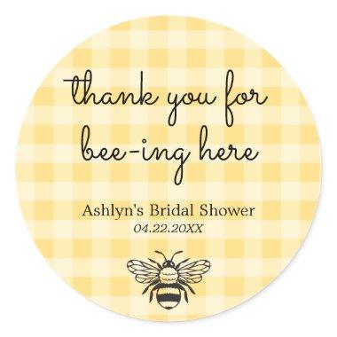Yellow Plaid Bee  Sticker