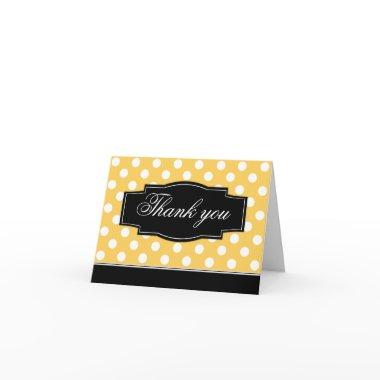 Yellow Polka Dot Black Frame Thank You