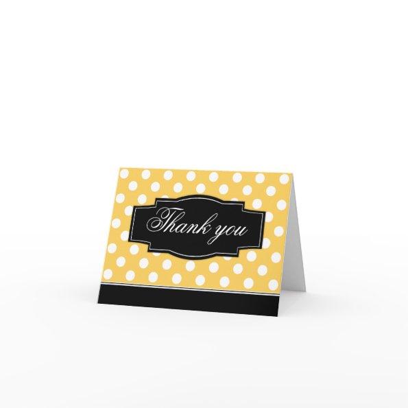 Yellow Polka Dot Black Frame Thank You