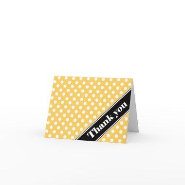 Yellow Polka Dot Black Stripe Thank You