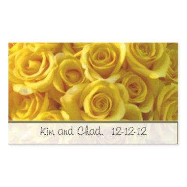 YELLOW ROSE PERSONALIZED WEDDING STICKERS