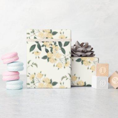 Yellow Roses Botanical Wrapping Paper