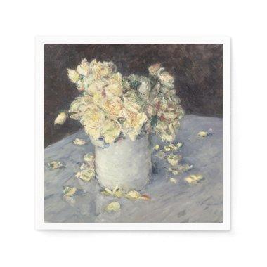 Yellow Roses in a Vase by Caillebott Impressionist Napkins