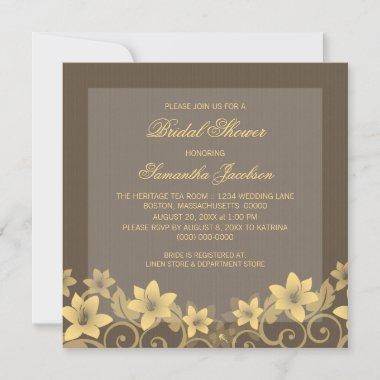 Yellow Rustic Floral Bridal Shower Invite
