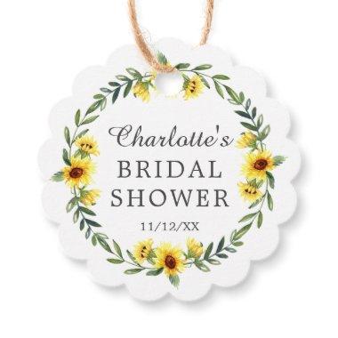 Yellow Sunflower Bridal Shower Favor Gift Tag