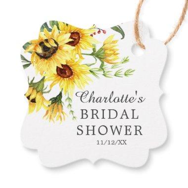 Yellow Sunflower Bridal Shower Favor Gift Tag