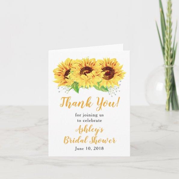 Yellow Sunflower Bridal Shower Thank You