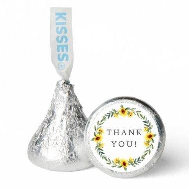 Yellow Sunflower Bridal Shower Thank You Hershey®'s Kisses®