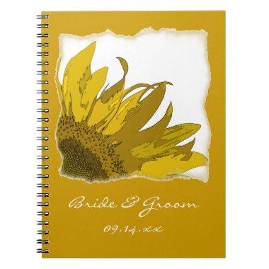 Yellow Sunflower Corner Wedding Notebook