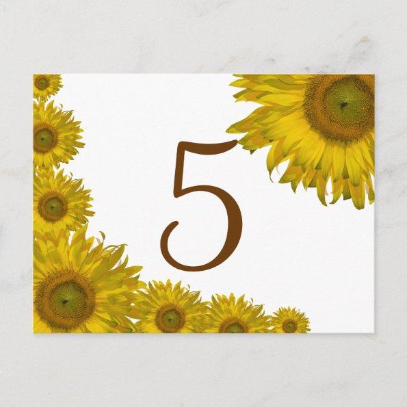Yellow Sunflower Edge Table Number