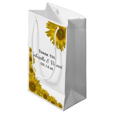 Yellow Sunflower Edge Thank You Wedding Small Gift Bag