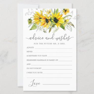 Yellow Sunflower Floral Advice and Wishes Invitations