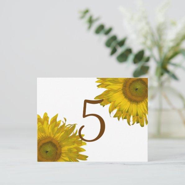 Yellow Sunflower Table Number