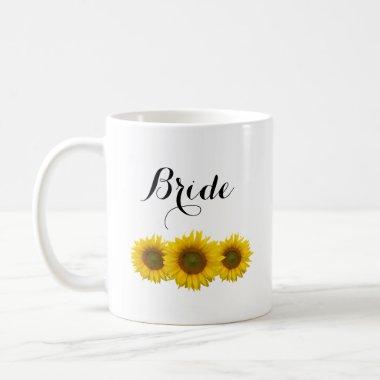 Yellow Sunflowers Elegant Bride Wedding Coffee Mug