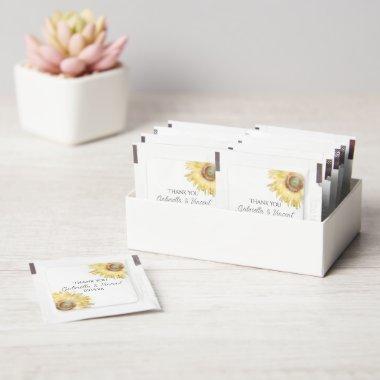 Yellow Sunflowers Watercolor Wedding Favor Hand Sanitizer Packet