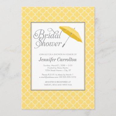 Yellow Umbrella Bridal Shower Invitations