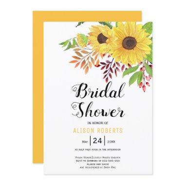 Yellow watercolor sunflowers wedding