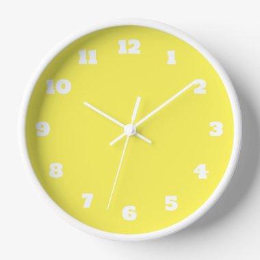 Yellow White Colorful Bright Custom Color Decor Clock