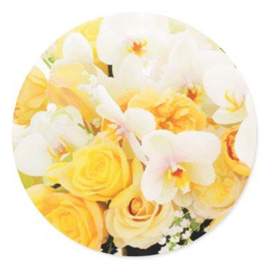 Yellow & White Floral Envelope Seal Stickers