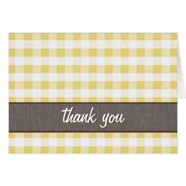 Yellow & White Gingham Canvas Thank You