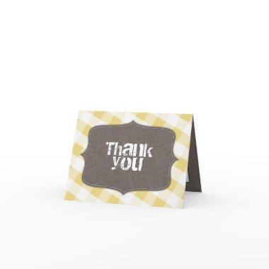 Yellow & White Gingham Canvas Thank You
