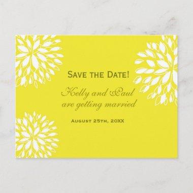 Yellow & White Modern Floral Wedding PostInvitations
