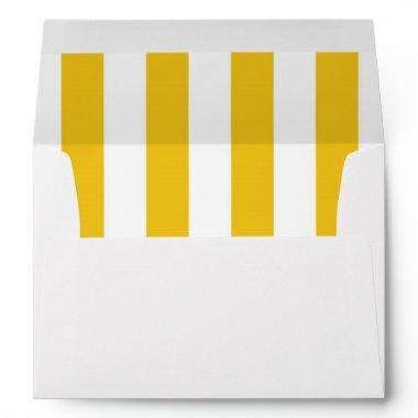 Yellow & White Stripes Modern Striped  Envelope