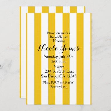 Yellow & White Stripes Modern Striped Invitations
