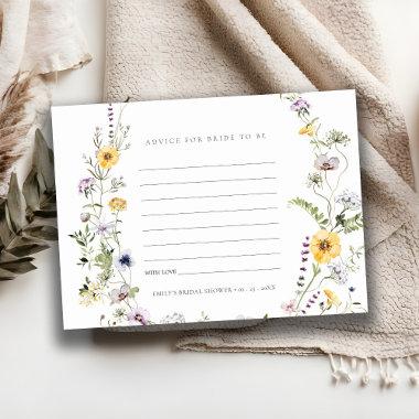 Yellow Wildflower Advice For Bride Bridal Shower Enclosure Invitations