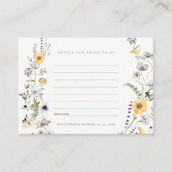 Yellow Wildflower Advice For Bride Bridal Shower Enclosure Invitations