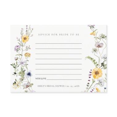 Yellow Wildflower Advice For Bride Bridal Shower Enclosure Invitations