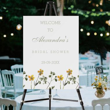Yellow Wildflower Boho Bridal Shower Welcome Sign
