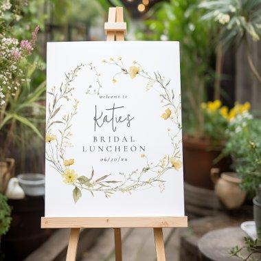 Yellow Wildflower Boho Bridal Shower Welcome Sign