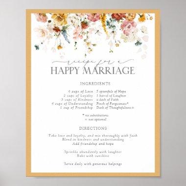 Yellow Wildflower Recipe for a Happy Marriage Poster