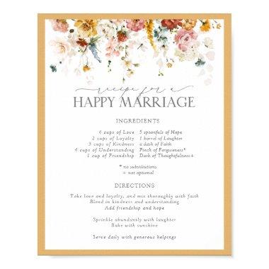 Yellow Wildflower Recipe for a Happy Marriage Poster