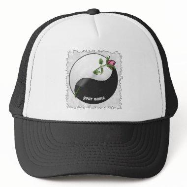 Yin Yang rose custom name hat