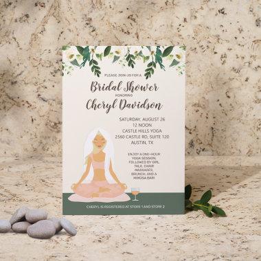 Yoga Bride Bridal Shower Mimosa Brunch Invitations