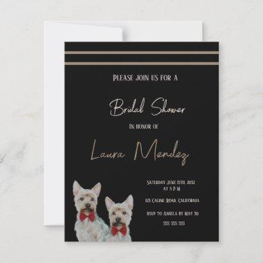 Yorkshire terrier dog Bridal Shower Invitations