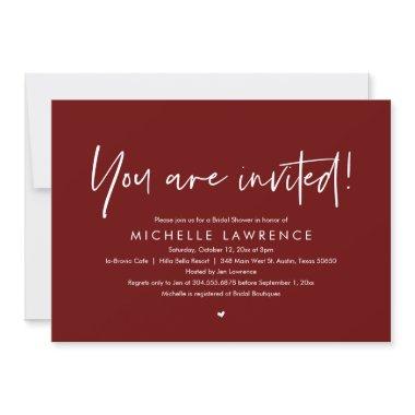 You are invited, Modern Casual Bridal Shower Invi Invitations