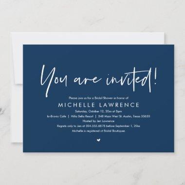 You are invited, Modern Casual Bridal Shower Invitations