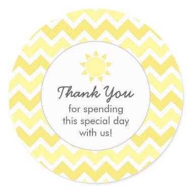 You are my sunshine favor bag thank you classic round sticker