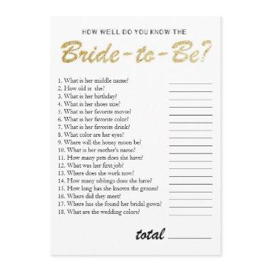 You know the bride bridal shower game gold Invitations