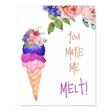 You Make Me Melt Bridal Shower She's Scooped Up Poster