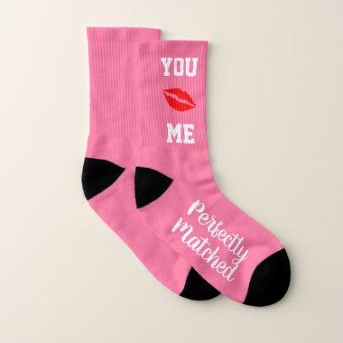 You Me Perfectly Matched Bridal Valentine Party Socks